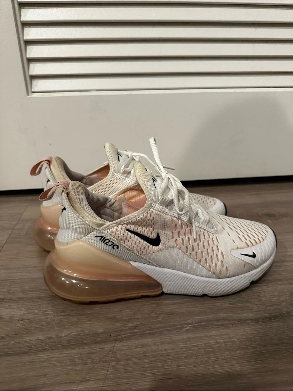 Nike Air Max 270 Sneakers in White and Peach